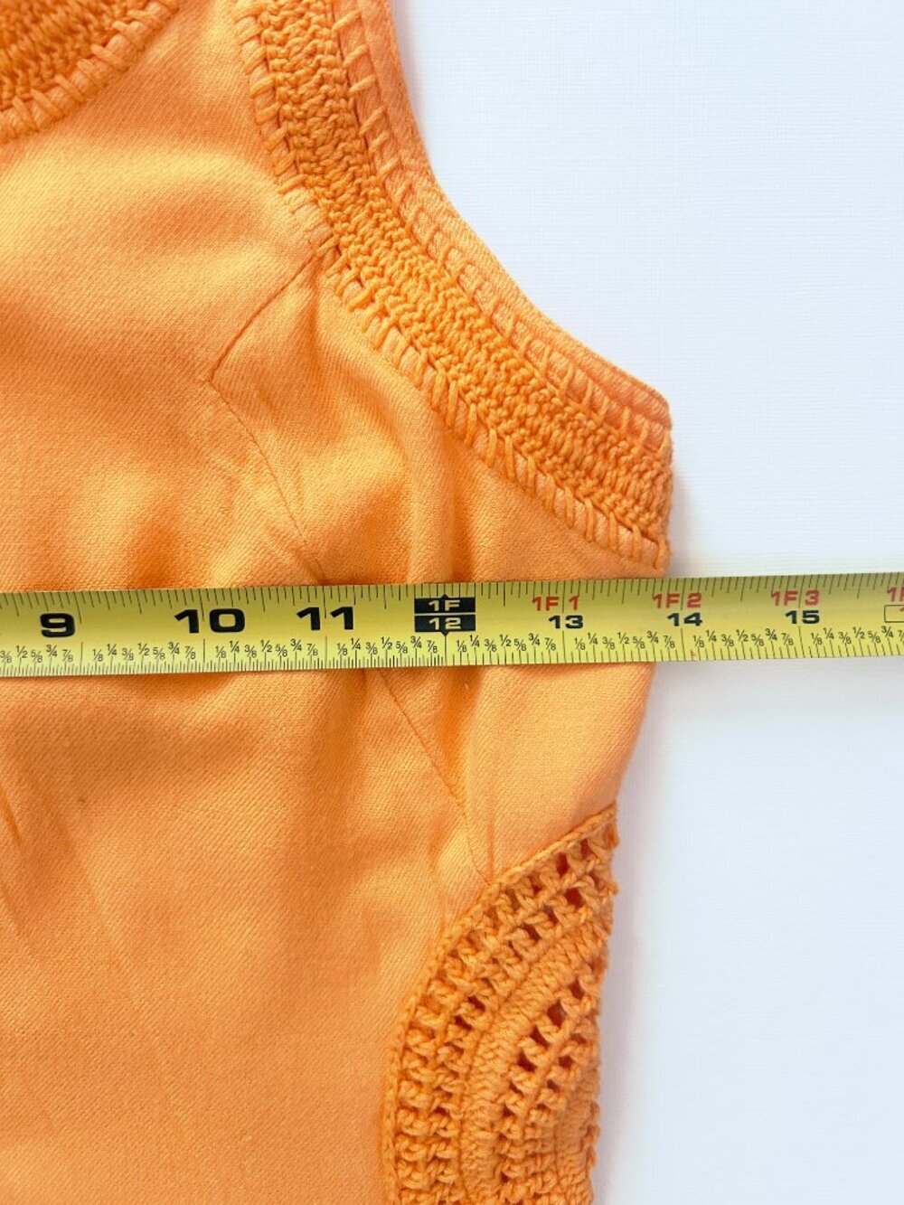 Joie Crochet Detail Yellow Orange Vale Sleeveless Midi Dress Boho Size 4 - Picture 11 of 12